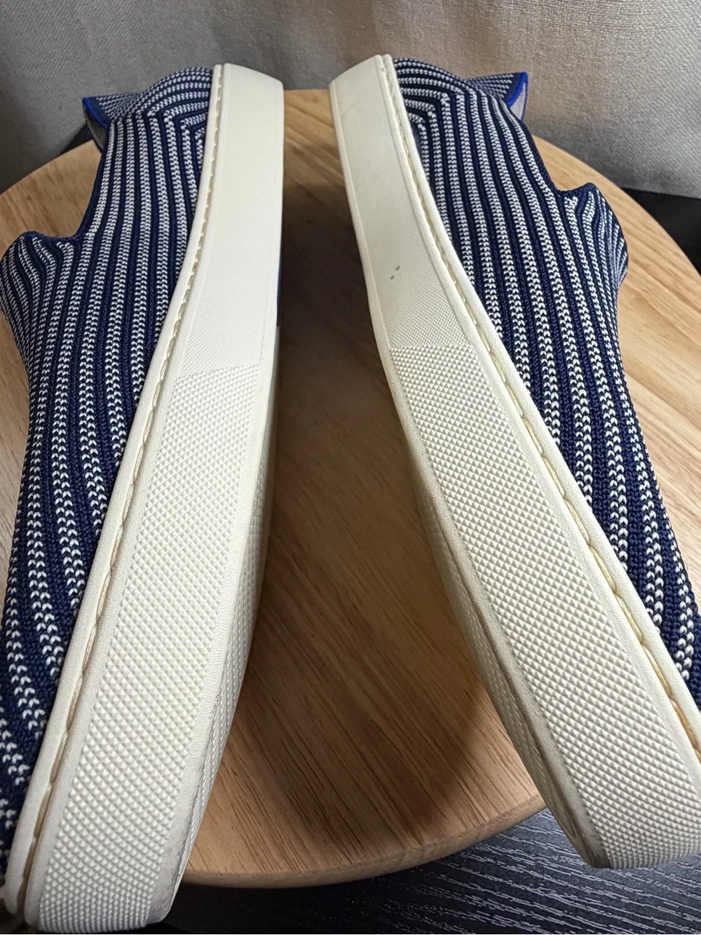 Rothy’s women’s Riviera Pinstripe shoes